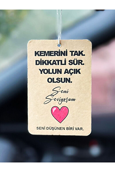 bikoku Kemerini Tak Dikkatli Sür Tasarımlı Dekoratif Oto Araç Kokusu ve Akses...