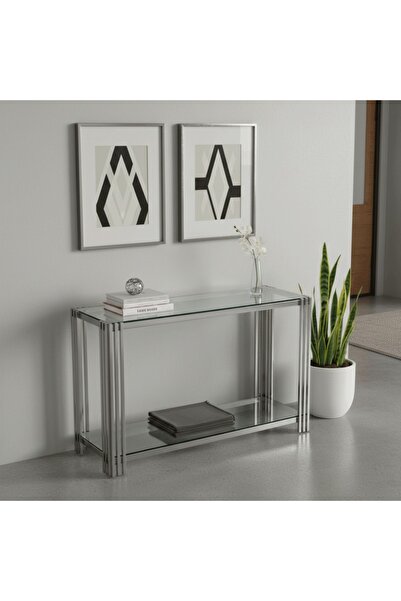 DEC4 Elegant glass and steel console with a modern design