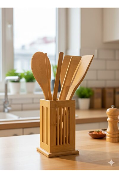 Mutfika 5 Parça Dekoratif Bambu Servis ve Sunum Takımı