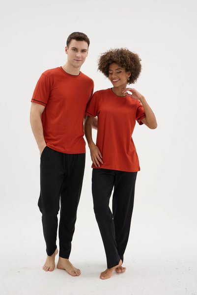 KLY Sevgililer Günü Valentine's Day Yeni Sezon Konsept Kadın Erkek 2 li Pijama Takımı Çiftlere Özel