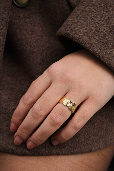 ByFlorya Jewelry Vip Vintage Spiral Ring Flat Plate Free Size Adjustable Size