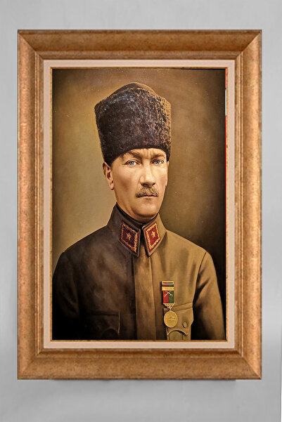giyense ÖZEL SERİ GÜMÜŞ ÇERÇEVELİ PASPARTULU ATATÜRK TABLO vg251