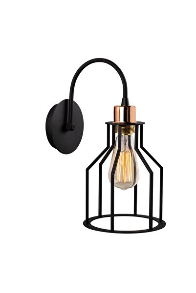 AmberLED Modern Metal Wall Lighting with Knobbed Black E27 Compatible