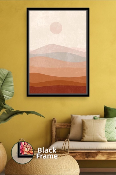 KOSS Dijital Pictură pe pânză înrămată care oferă atmosferă boho calmă cu str...