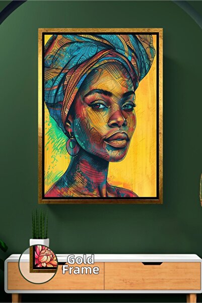 KOSS Dijital Femeie africană în hijab, portret, temă africană, decor modern p...
