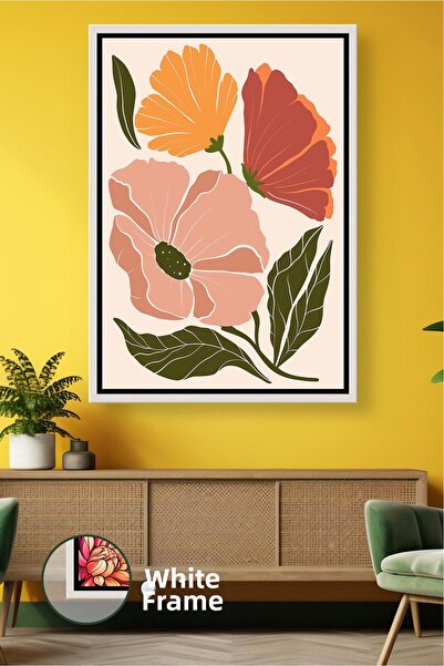 KOSS Dijital Model de flori pastel cu o atingere boho, decor de perete botani...