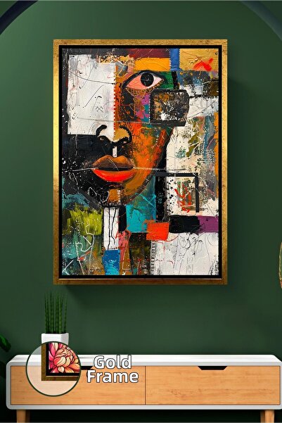 KOSS Dijital Portret de femeie africană, în culori vii, în stil afro, artă et...