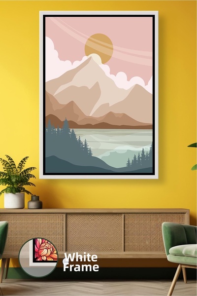 KOSS Dijital Pictură murală cu peisaj de munte și lac, tematică natură, decor...