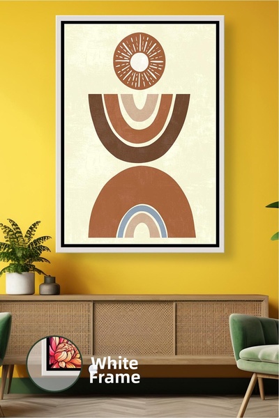 KOSS Dijital Pictură pe pânză înrămată, care oferă calm boem, cu forme semici...