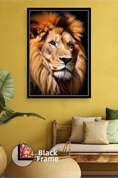 KOSS Dijital Decor de perete cu figură de leu Pictură cu tematică animală pen...