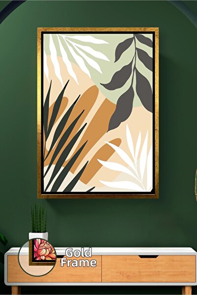 KOSS Dijital Εικόνα σε καμβά με μοτίβο φύλλων σε στυλ Boho, απλή φυσική διακό...