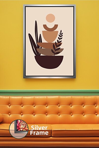 KOSS Dijital Pictură de perete în stil boem, model minimalist de plante, pict...