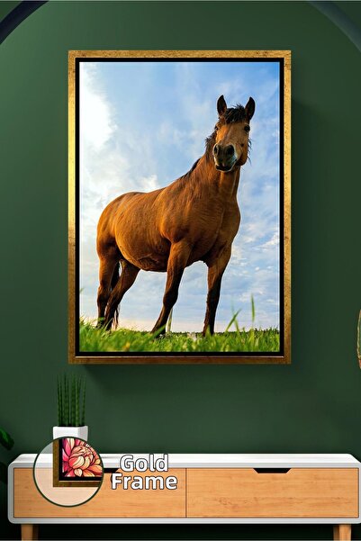 KOSS Dijital Figurină puternică de cal în picioare în lumină naturală, artă m...