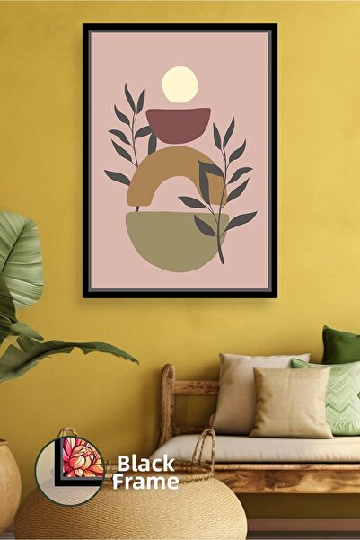 KOSS Dijital Бохемско изкуство, повлияно от геометрични форми и листа, пастел...