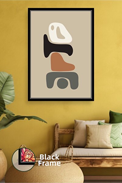 KOSS Dijital Decor de perete modern în tonuri de maro bej în formă abstractă,...