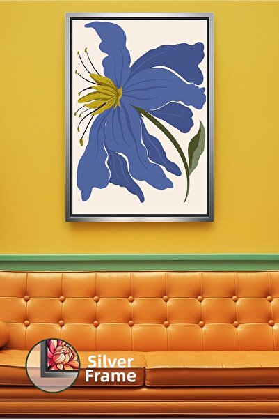 KOSS Dijital Μπλε λουλουδάτο σχέδιο Boho Διακόσμηση τοίχου Αφηρημένο φλοράλ σ...