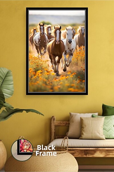 KOSS Dijital Ελεύθερα τρελάζοντας άλογα Τοπίο φύσης Ζώα Τέχνη τοίχου Ζωγραφικ...