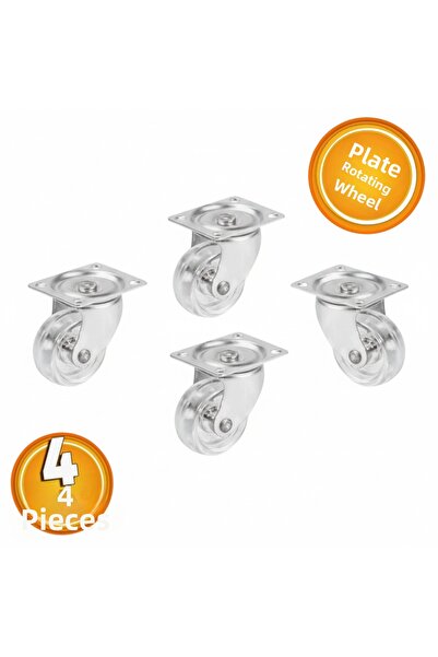Zet Swivel Furniture Wheel with Plate 32 mm Transparent Color Load Bearing Ca...