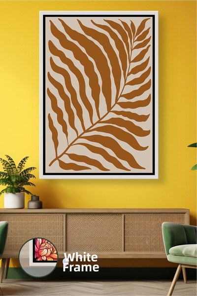 KOSS Dijital Ελάχιστη διακόσμηση τοίχου με φιγούρες φύλλων σε χρώματα γης, ζω...