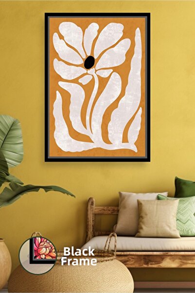 KOSS Dijital Model de flori mari cu fundal de culoare scorțișoară, stil boem,...