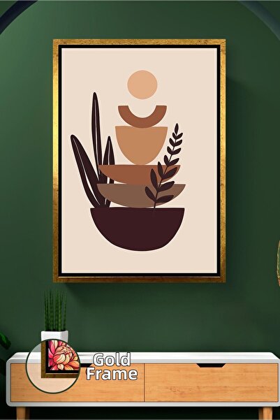 KOSS Dijital Pictură de perete în stil boem, model minimalist de plante, pict...