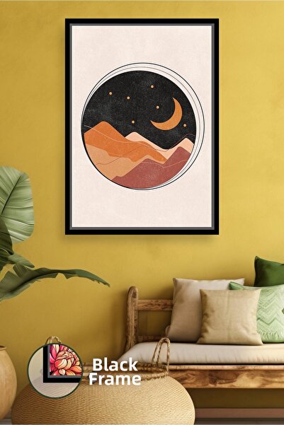 KOSS Dijital Noapte, vedere la lună, pădure rotundă, muntele de deșert, natur...