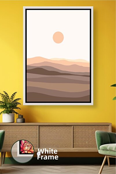 KOSS Dijital Tablou de pânză în stil boho cu peisaj boem de deșert și tranziț...