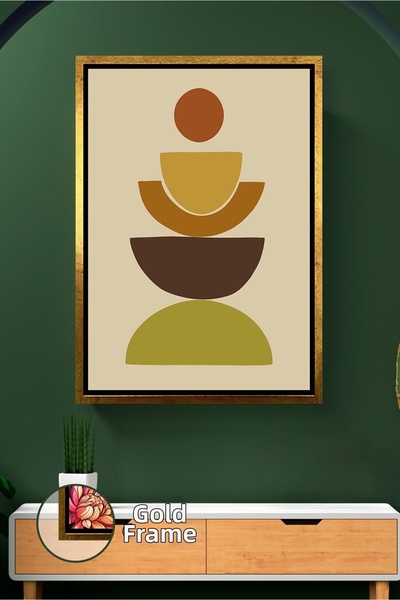 KOSS Dijital Decor de perete cu pictură pe pânză în stil bohemian, cu forme r...