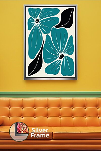 KOSS Dijital Model de flori turcoaz Decor de perete în stil boem Decor modern...