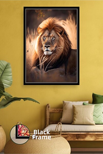 KOSS Dijital Fotografie cu leu, peisaj natural, tematică cu animale sălbatice...