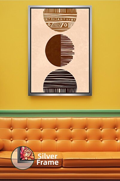 KOSS Dijital Forme circulare boeme, pictură pe pânză înrămată, care oferă un ...