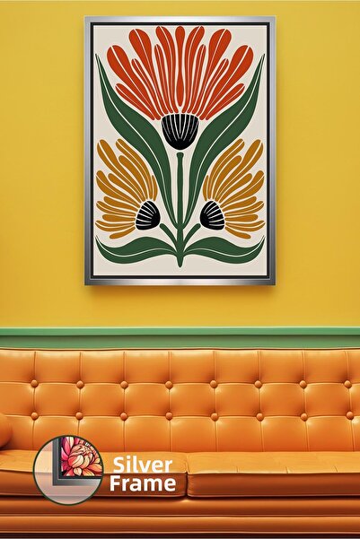 KOSS Dijital Decor de perete în stil natural cu motive florale în tonuri de p...