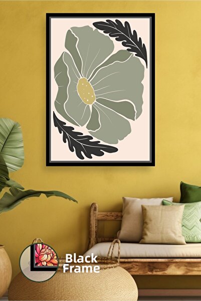 KOSS Dijital Ilustrație de flori botanice naturale în stil boem, artă de pere...