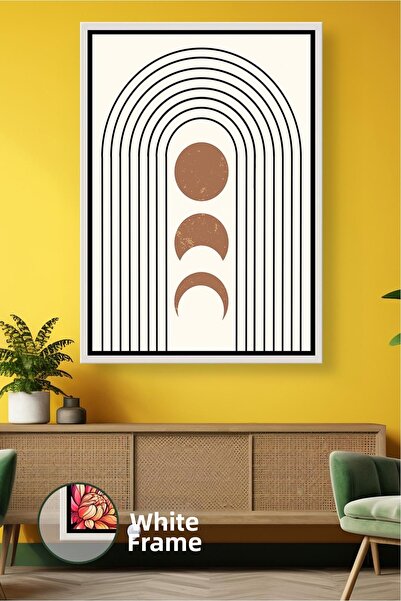 KOSS Dijital Pictură de perete cu model rotund, decor de perete în dungi, în ...