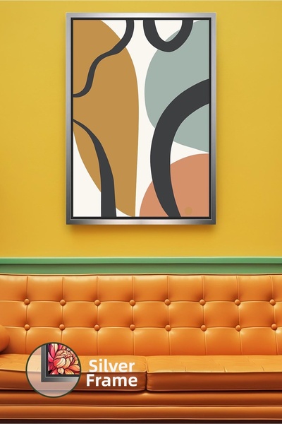 KOSS Dijital Tablou de pânză cu model geometric Tablou de pânză cu cadru cu d...