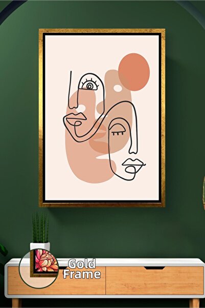 KOSS Dijital Αφηρημένη ζωγραφική σε στυλ Boho με ρίγες σε φυσικούς τόνους Μον...