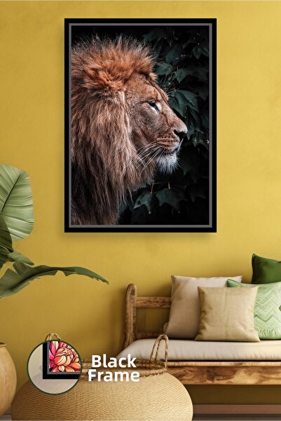 KOSS Dijital Pictură pe pânză înrămată cu model de leu, cu tematică animală, ...