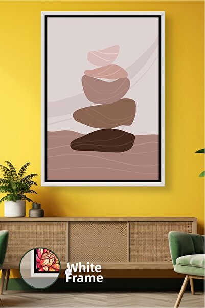 KOSS Dijital Pictură de perete cu decor zen cu pila de piatră, în stil boem m...