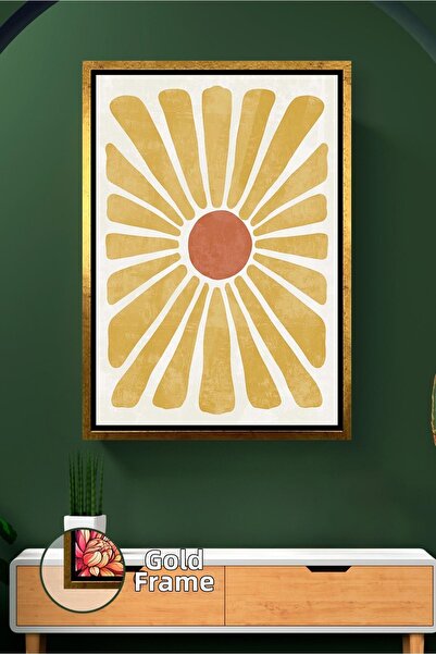 KOSS Dijital Pictură boemă cu model de flori galbene, pictură modernă pe pânz...