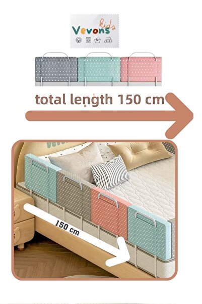 MCK حاجز سرير فاخر مقاس 150x50 سم من Mc Global وحاجز أمان للسرير وقاعدة السرير