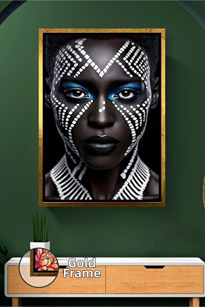 KOSS Dijital Decor de perete cu fața de femeie alb-negru, cu accent de stil p...