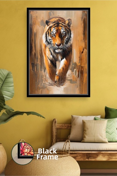 KOSS Dijital Pictură cu tigru Figura puternică de animal Decor modern de pere...