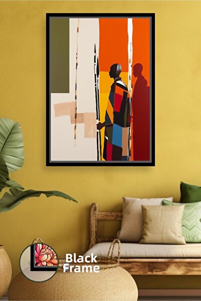 KOSS Dijital Pictură pe pânză înrămată modernă, cu model etnic, cu figură afr...