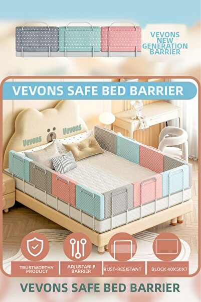 BabySafe Vevons 150X50 cm New Generation Bed Barrier Railing Mixed