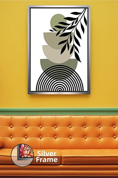 KOSS Dijital Decor modern de perete în tonuri verzi cu detalii de crengă de m...