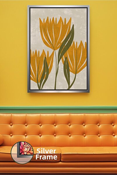 KOSS Dijital Pictură murală cu model de flori galbene Decorare boemă a casei ...