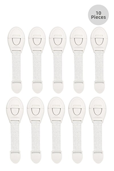 ketbox خزانة درج للأطفال، قفل أمان للسلع البيضاء، قفل متعدد الأغراض 10 قطع