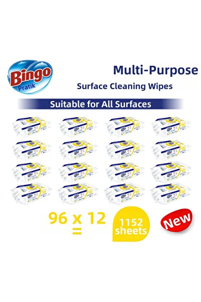 Bingo منشفة تنظيف الأسطح كبيرة الحجم ليمون 96×12 (1152 ورقة)