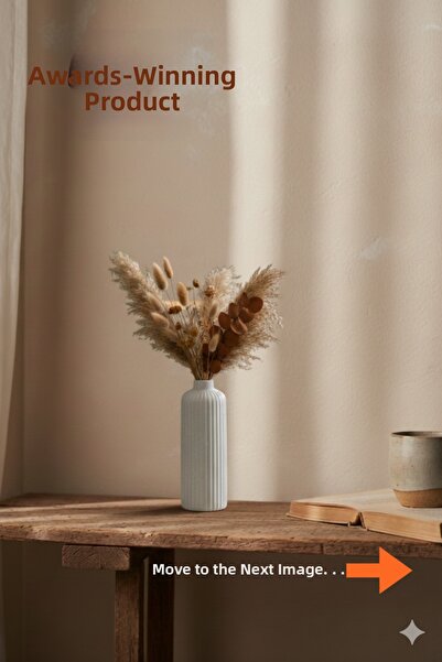 muffag Figurină Nordic Bohemian Pampas - Vază decorativă cu dungi