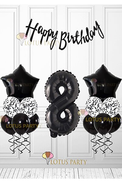 LOTUS PARTY Black Sequin Balloon - Black Balloon Black Number Black Star Blac...